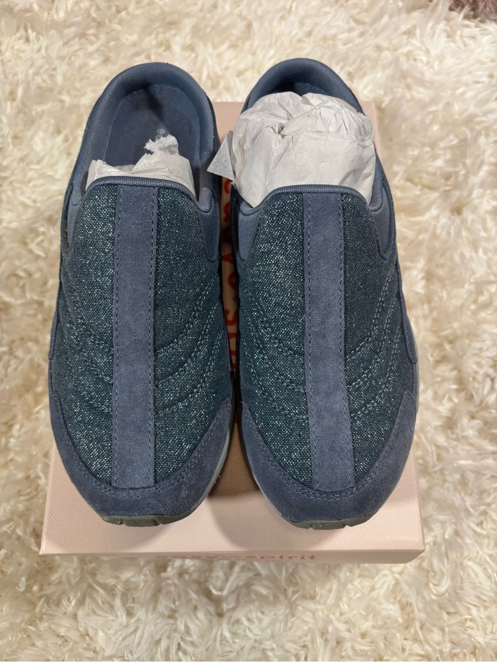 Easy Spirit Women's Slip-On Quilted Sneakers in Denim Blue-6.5